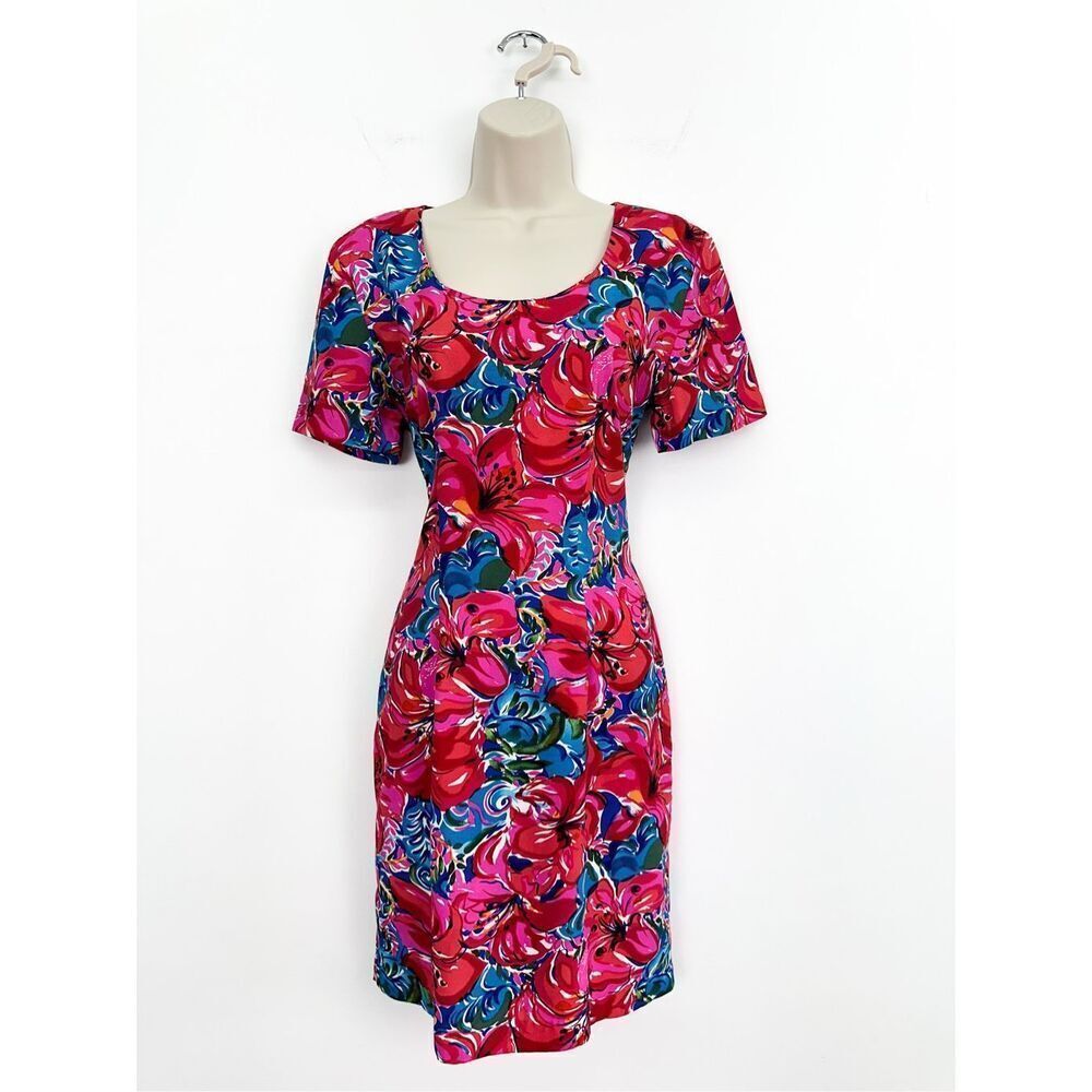 My Michelle Women’s Vintage Y2K Multi Floral Shortsleeved Scoop Neck Mini Dress